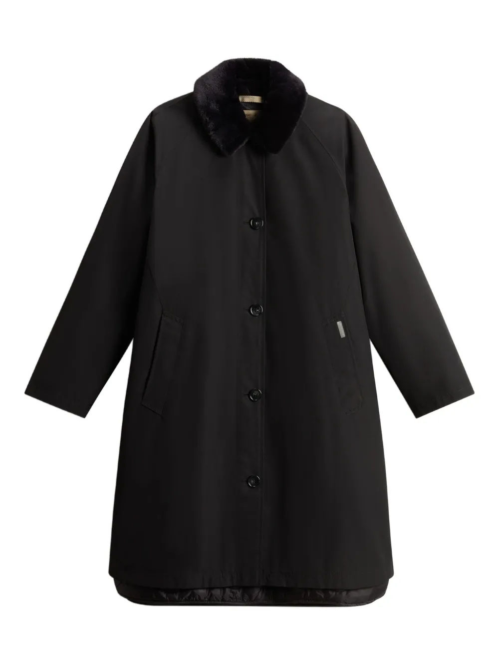 

Пальто с воротником из искусственного меха WOOLRICH, черный