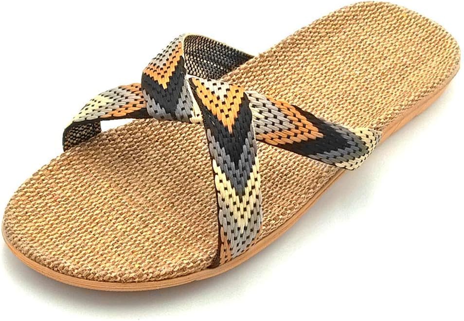 

Летние пляжные обувь Hwayslon унисекс из льна Нескользящие тапочки для дома, серый