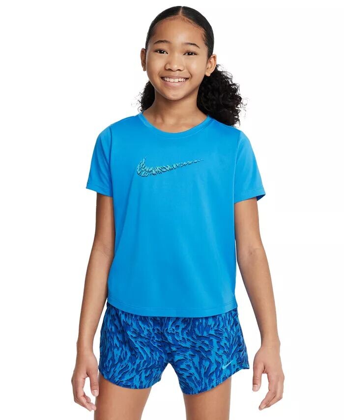 

Тренировочный топ с короткими рукавами Big Girls One Nike, серый