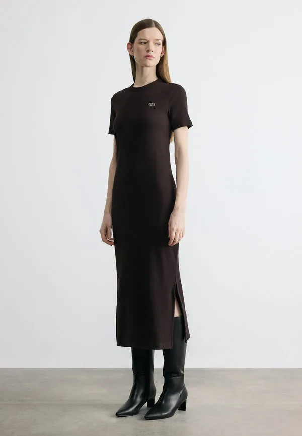 Платье-футляр Lacoste Buffle, облегающее, темно-синее