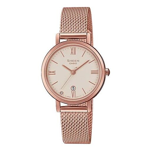

Часы CASIO SHEEN Waterproof Quartz Sapphire Crystal Rose Gold Analog, розовый