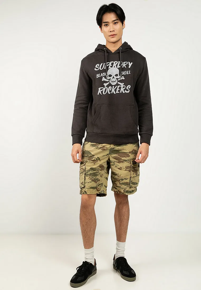 Толстовка с капюшоном, черная, Skull Superdry — фото 4