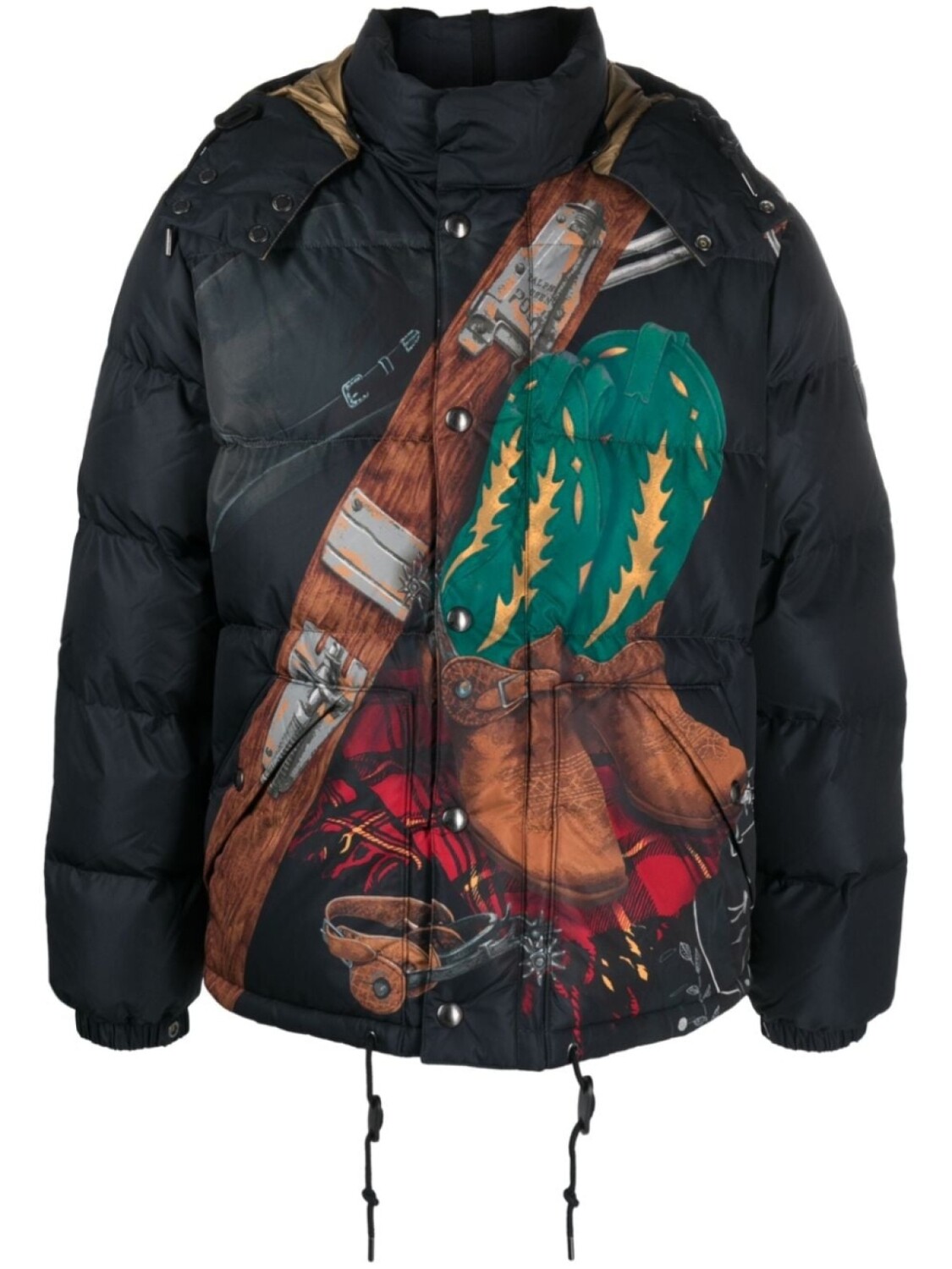 

Polo Ralph Lauren пуховик Boulder с графичным принтом, черный