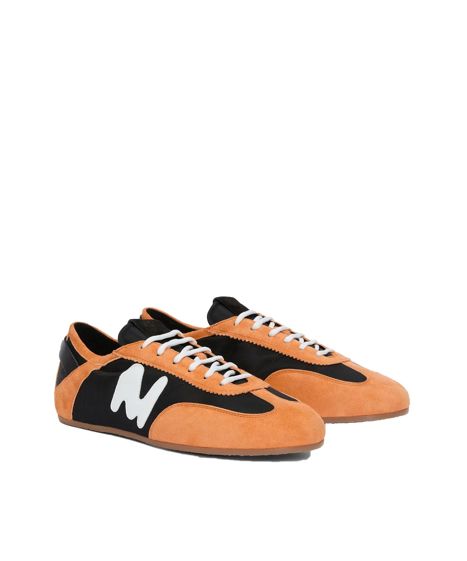 Мужские кроссовки MSGM Super Light из замши и нейлона оранжевые
