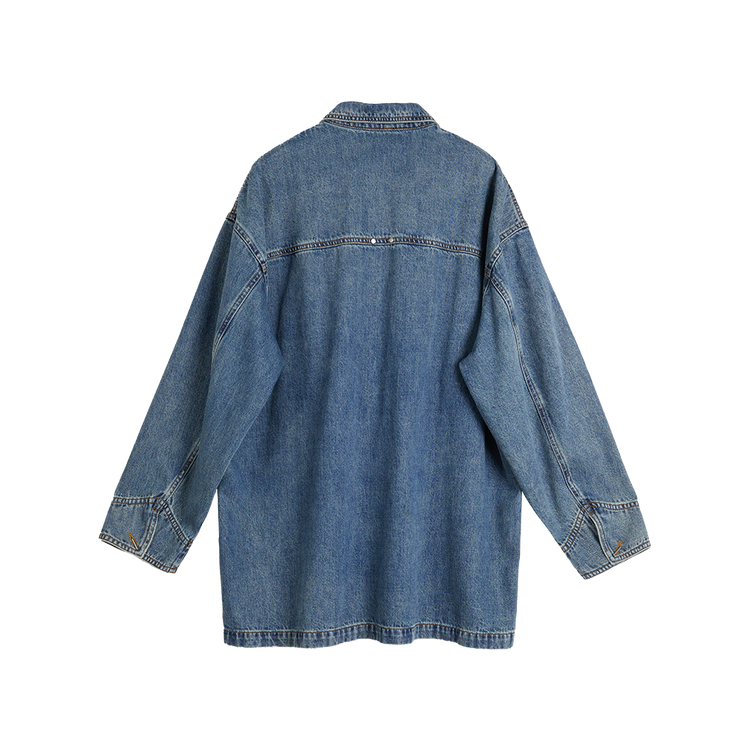

ELLE Рубашка Women's Denim Blue Lapel Moderate