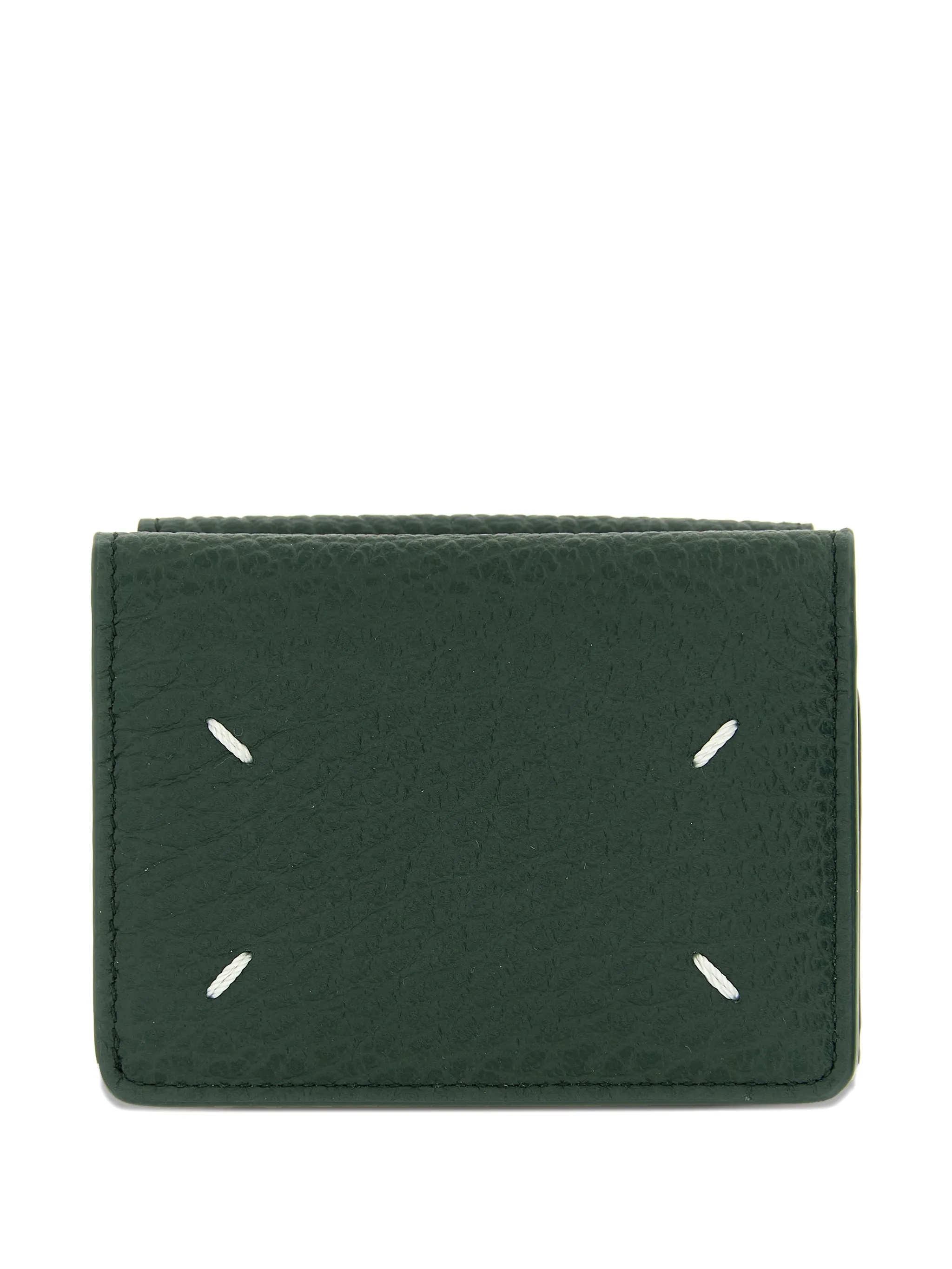 

Кошелек из зернистой ткани с тиснением в четыре стежка Maison Margiela, зеленый