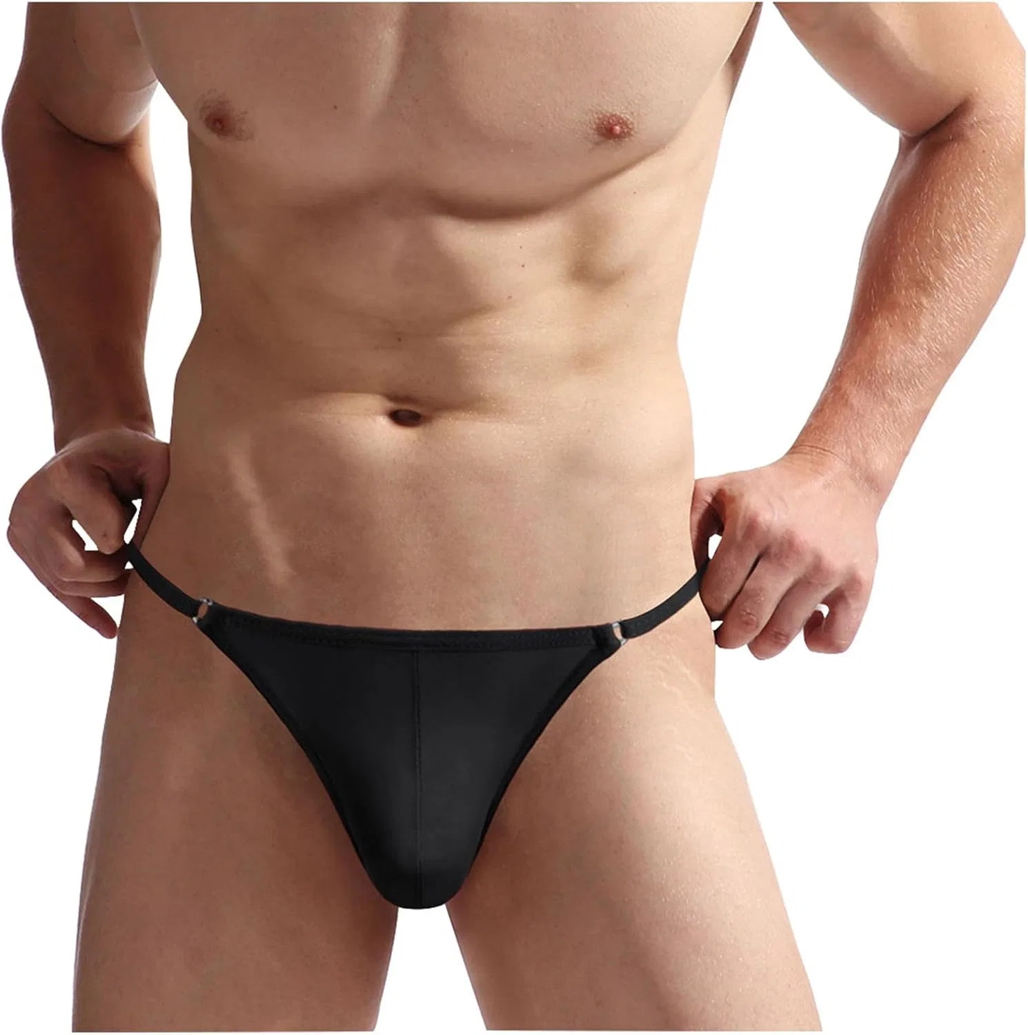 Трусы стринги мужские из микрофибры, Black
