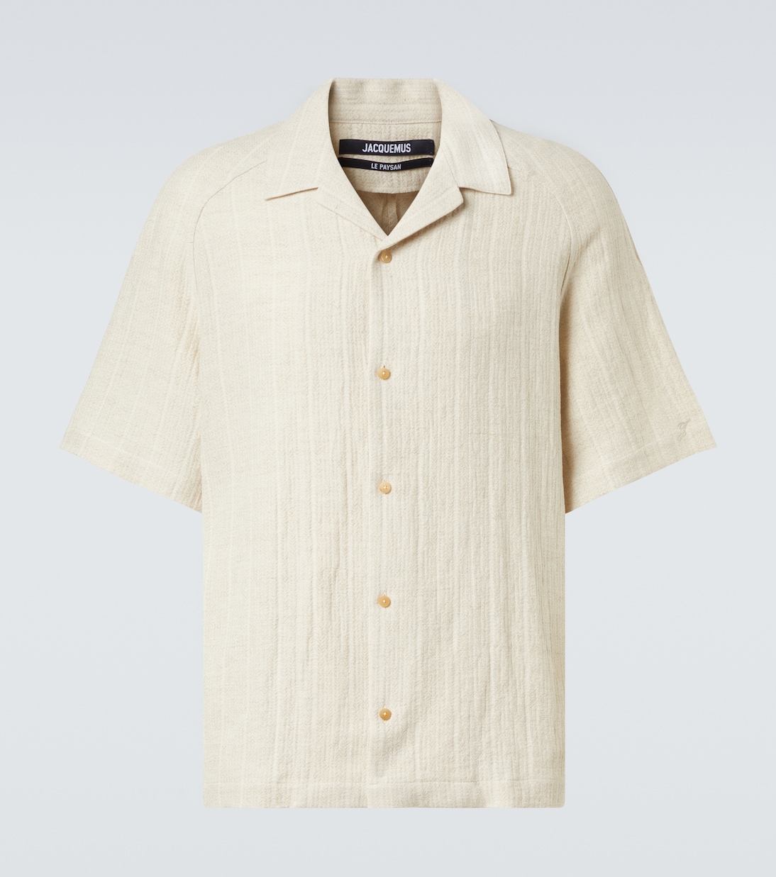

Фончио жаккардовая рубашка для боулинга Jacquemus, Rib Knit LIght Beige