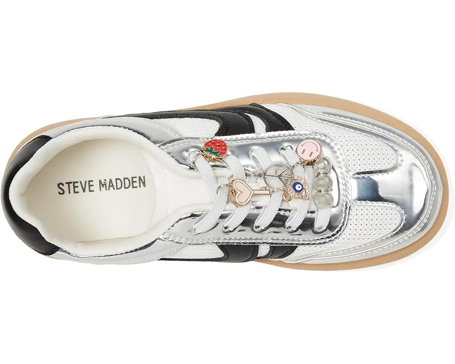Кроссовки Steve Madden Kids Jersey (Little Kid/Big Kid), Silver — фото 2