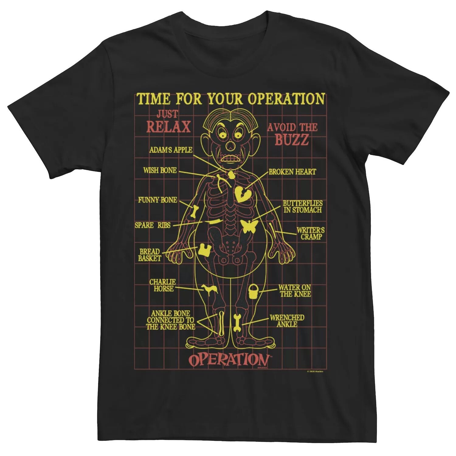 

Мужская футболка Hasbro Operation Game Schematic Licensed Character