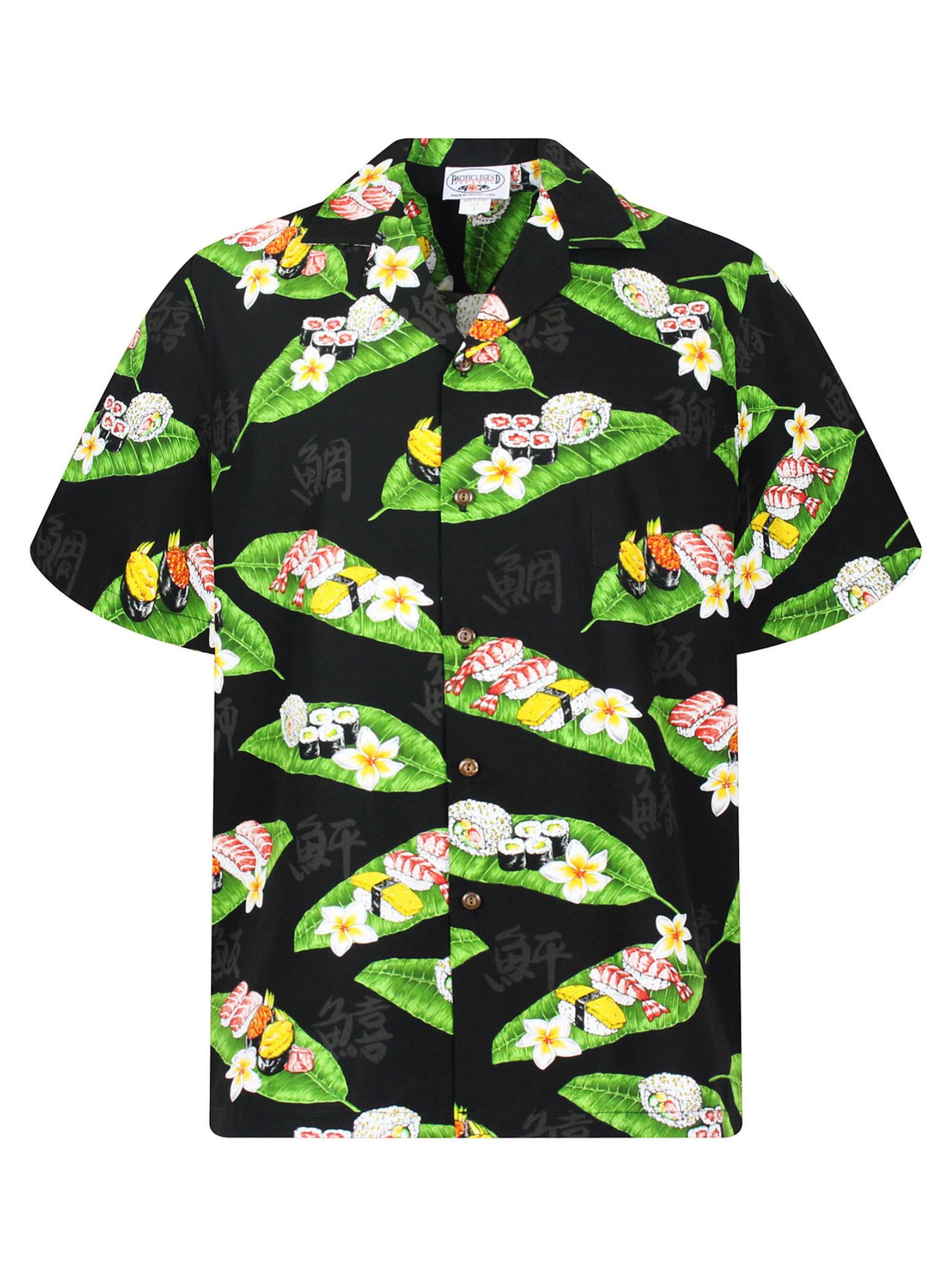 

Pacific Legend Рубашка на пуговицах 'Sushi' Regular fit в черном цвете