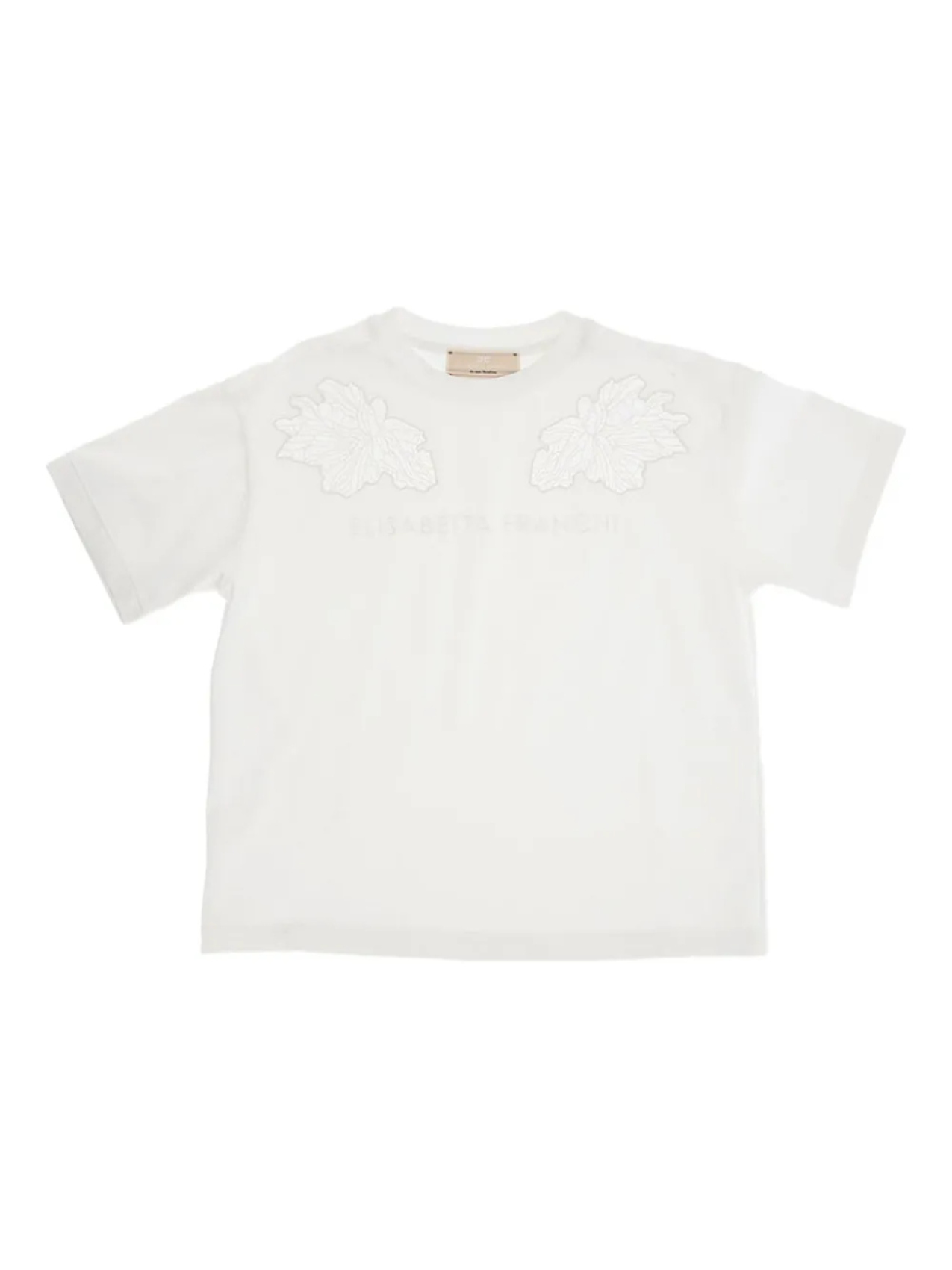 

Футболка Elisabetta Franchi Kids с цветочной вышивкой, белый