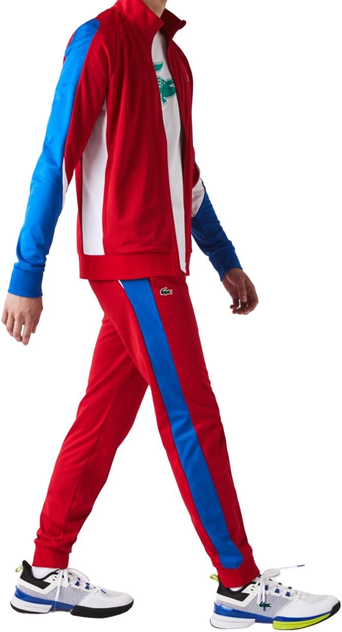 Теннисные брюки Lacoste Sport Run-resistant, мужские, красный/синий/белый — фото 3