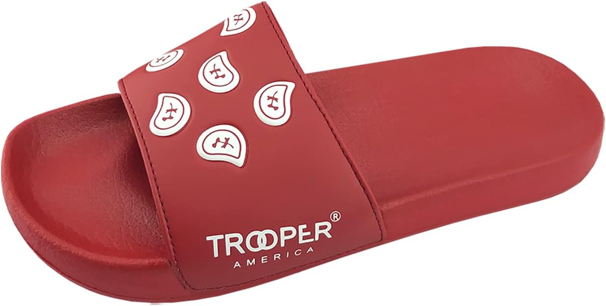 

Мужские и женские сандалии Trooper America TB-01 с банданой и узором пейсли EVA, Быстросохнущие шлепанцы для душа, Ультракомфорт для дома и улицы, Ортопедическая стелька, красный