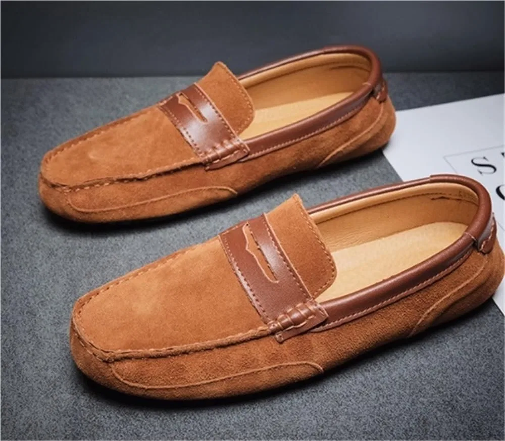 Лоферы замшевые Leather Loafers Slip-On, Brown DHFIRUFSHLO — фото 2