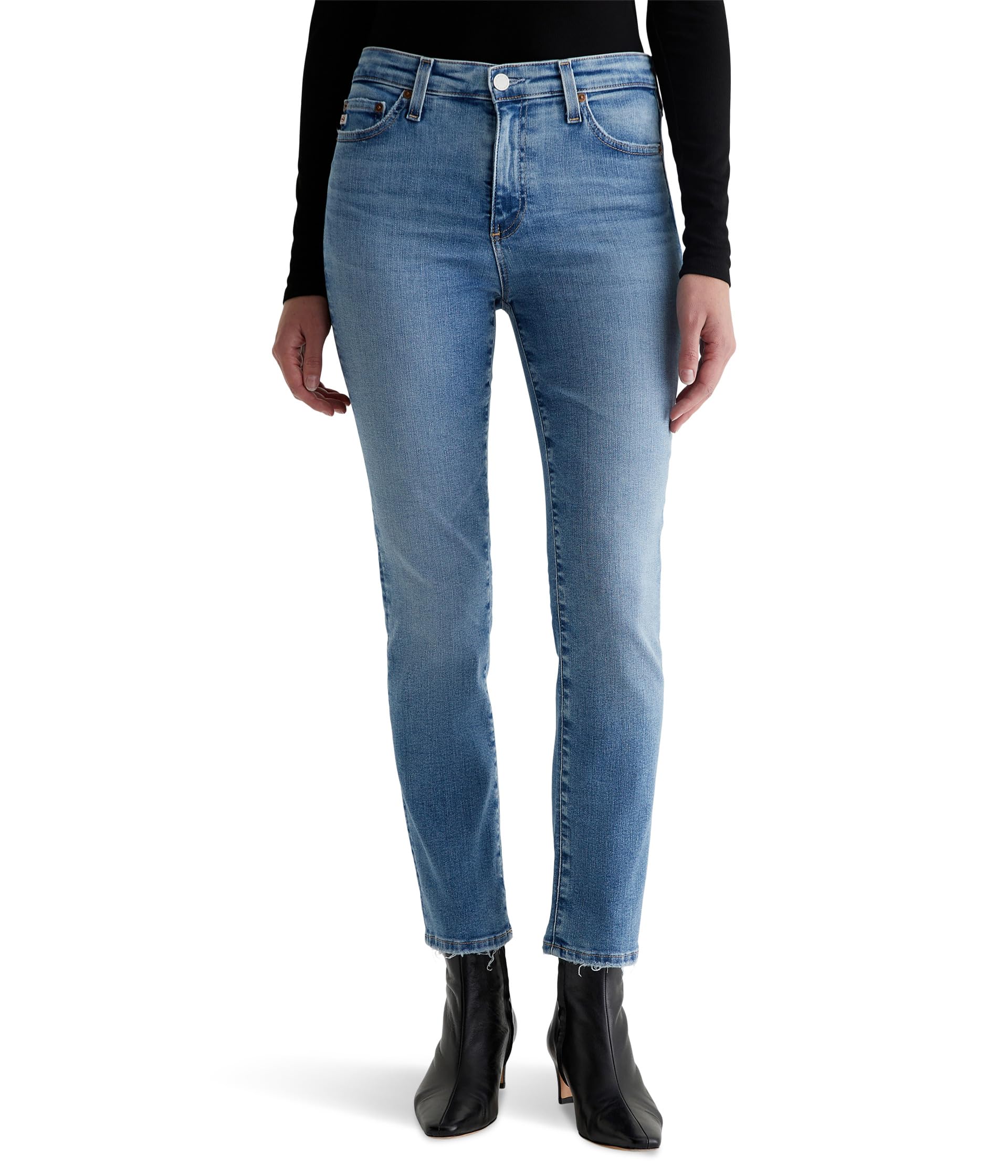 

Джинсы AG Jeans Mari Mid-Rise Slim Straight Crop Jeans in 18 Years Avalon, цвет 18 Years Avalon