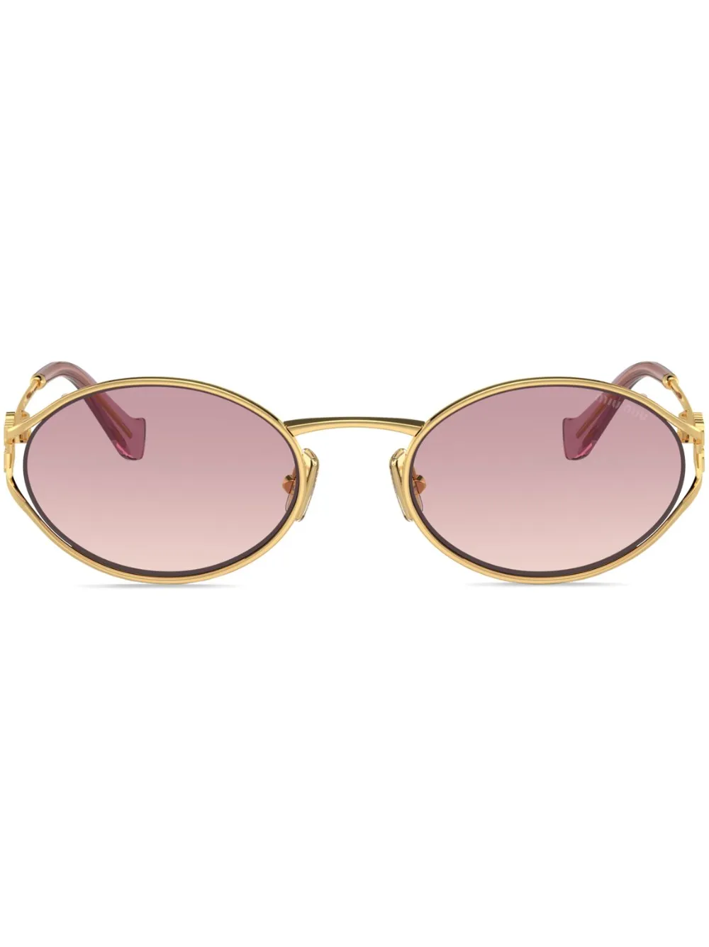 

Солнцезащитные очки в массивной оправе Miu Miu, золотистый