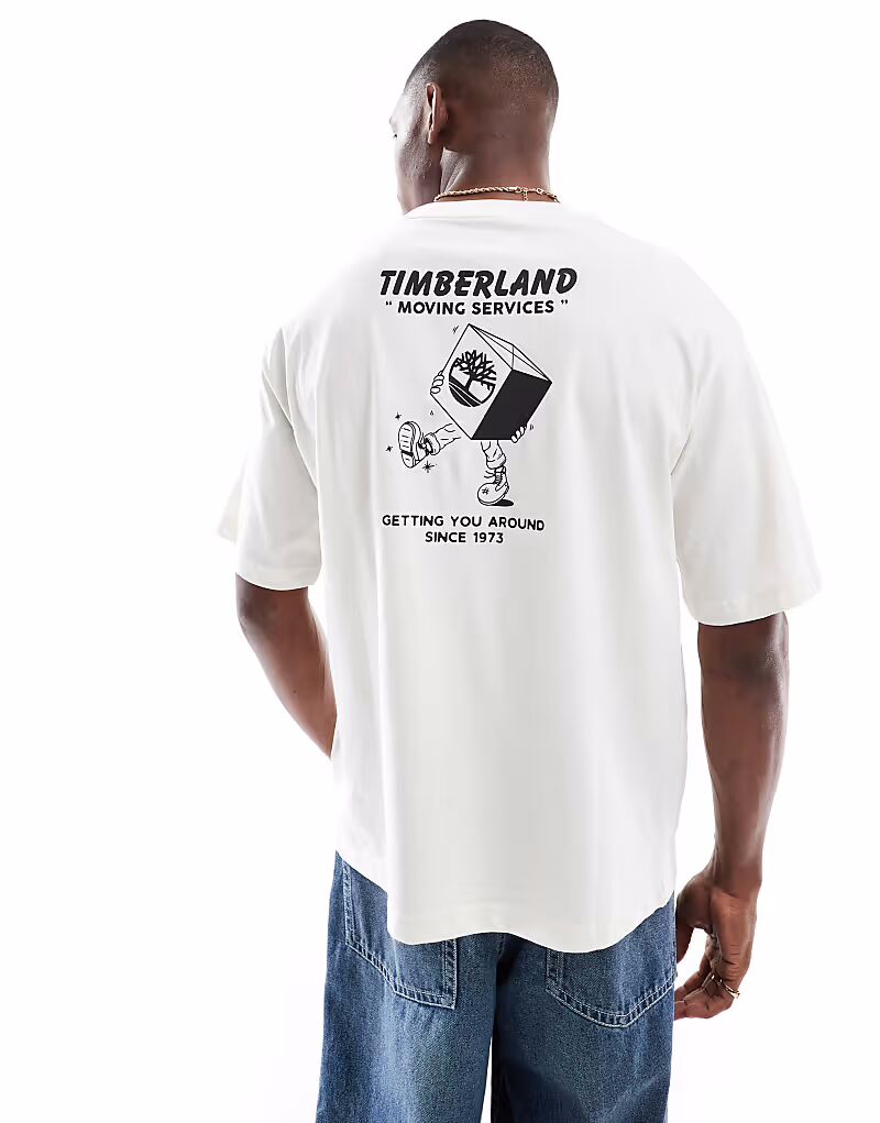 

Футболка с принтом Timberland Moving Around белого цвета - эксклюзивно для ASOS