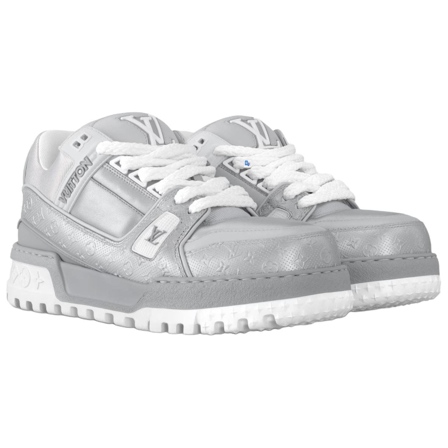 LOUIS VUITTON Тренеры Maxi Low Top для скейтборда женские серебристые — фото 3