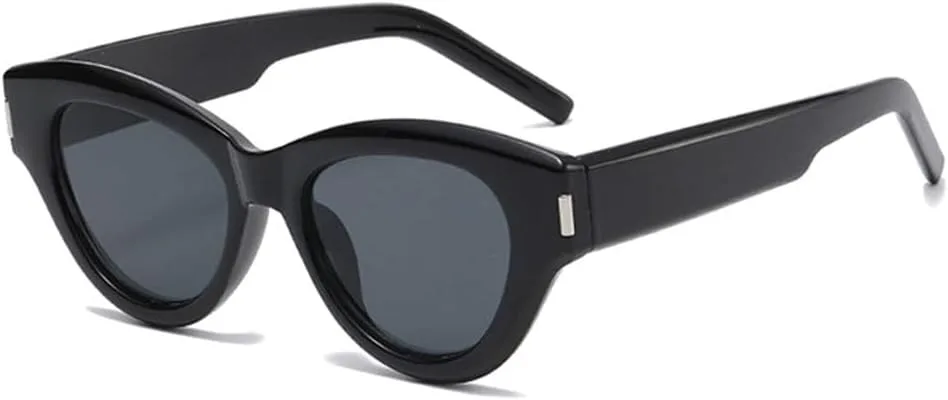 

Популярные модные женские солнцезащитные очки «кошачий глаз», роскошные ретро-очки цвета «желе», солнцезащитные очки UV400 для мужчин с заклепками HVTVTLA, Black Grey