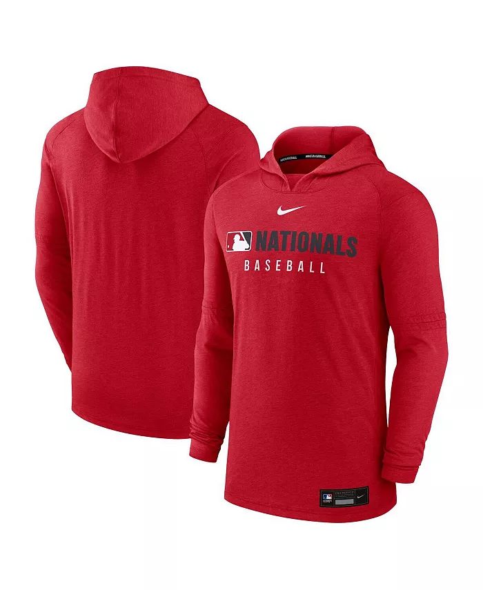 

Мужская толстовка с капюшоном Heather Red Washington Nationals Authentic Collection Tri-Blend Performance Nike