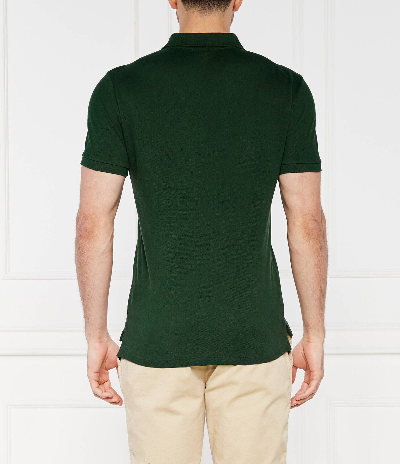 Поло POLO RALPH LAUREN Custom slim fit, зеленый — фото 4