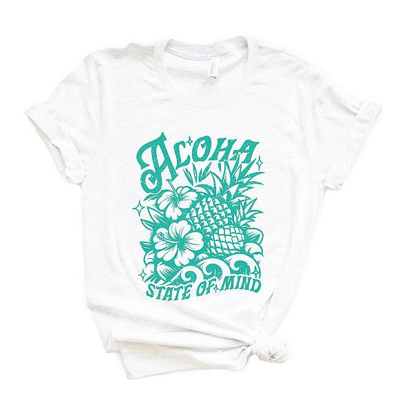 

Футболка с принтом Aloha state of mind pineapple Simply Sage Market, White, Белый, Футболка с принтом Aloha state of mind pineapple Simply Sage Market, White