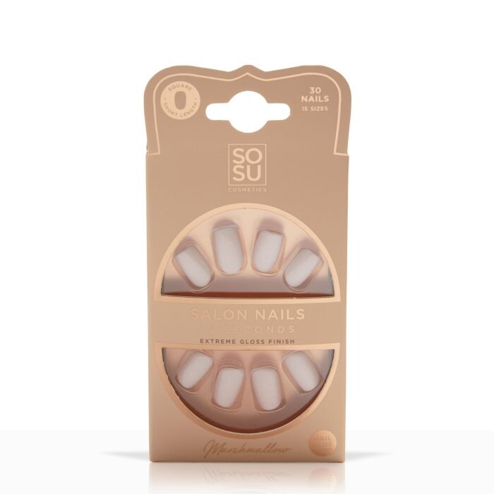 

Накладные ногти Salon Nails In Seconds Uñas Postizas Marshmallow Sosu, Marshmallow
