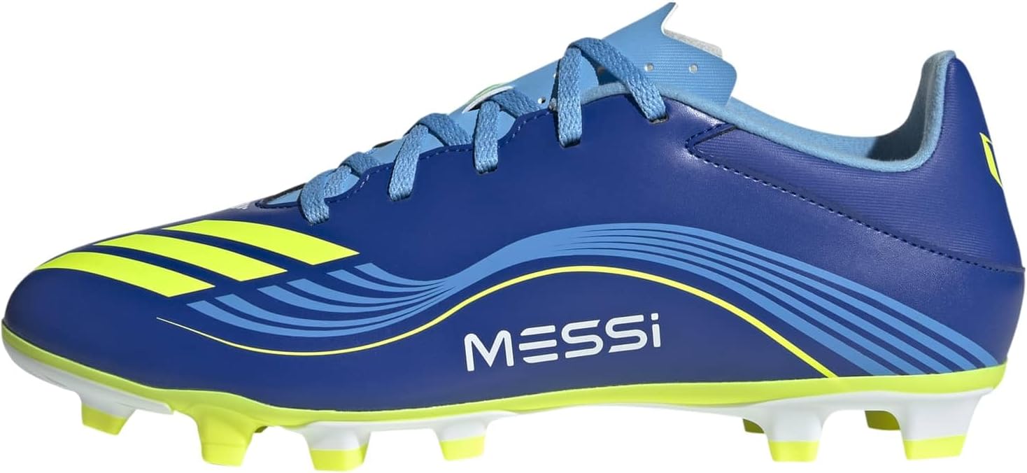 

Футбольные бутсы Adidas Унисекс-взрослые F50 Messi Club для твердого и многоцелевого покрытия, синий/желтый