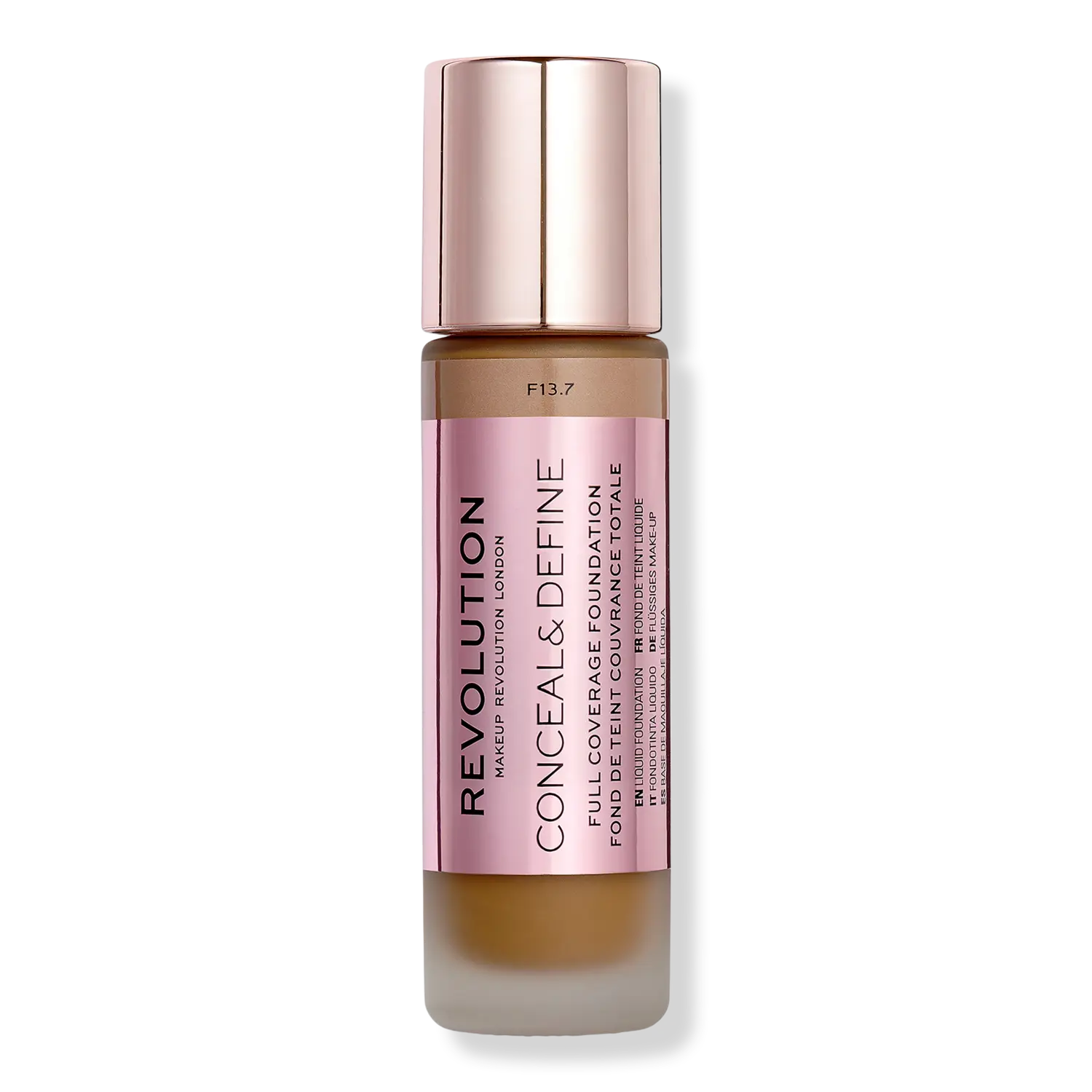 

Тональный крем Conceal & Define с полным покрытием Revolution Beauty, F13.7 (for dark skin tones w/ a yellow undertone)