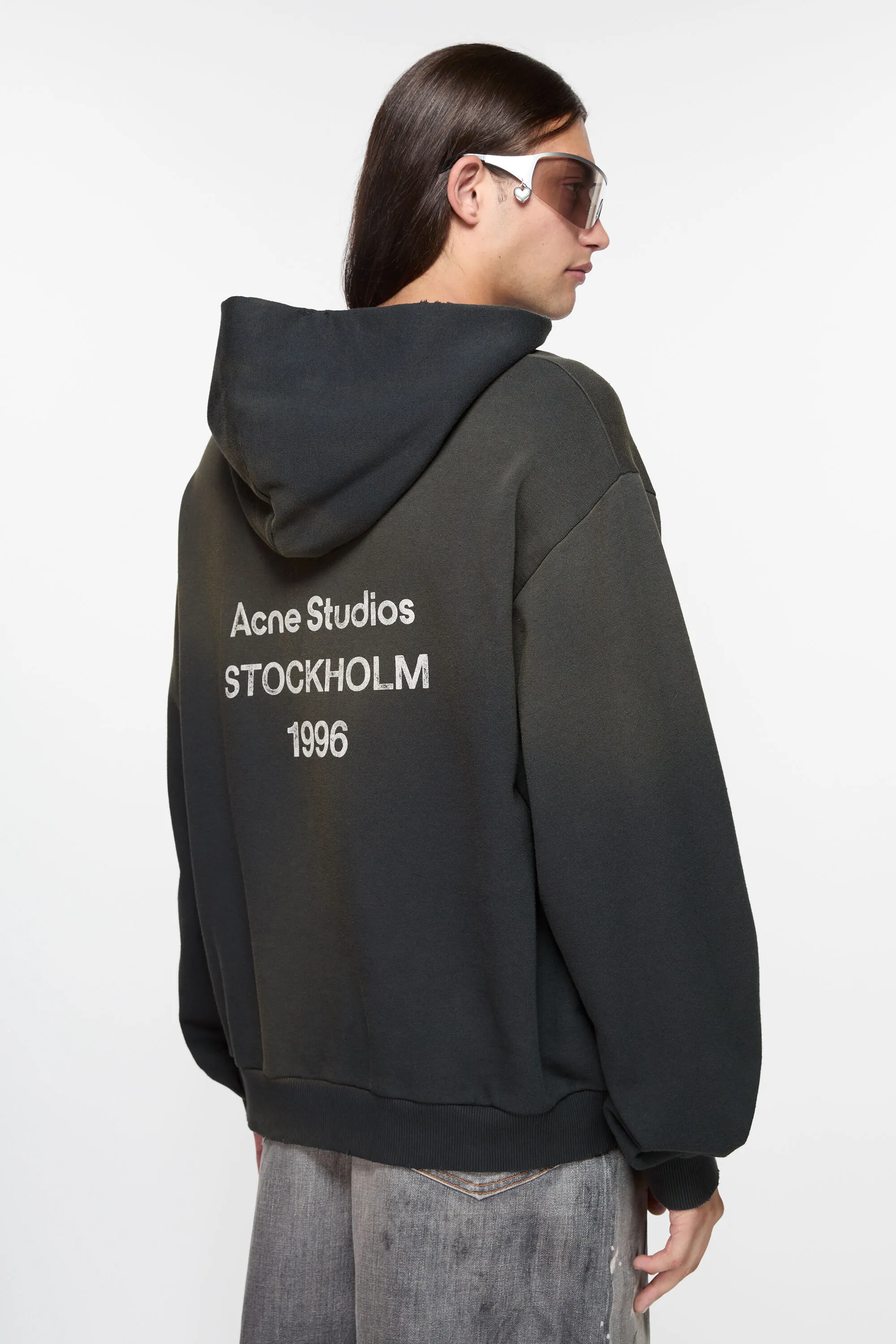 Свитер с капюшоном с логотипом Acne Studios, Black — фото 2