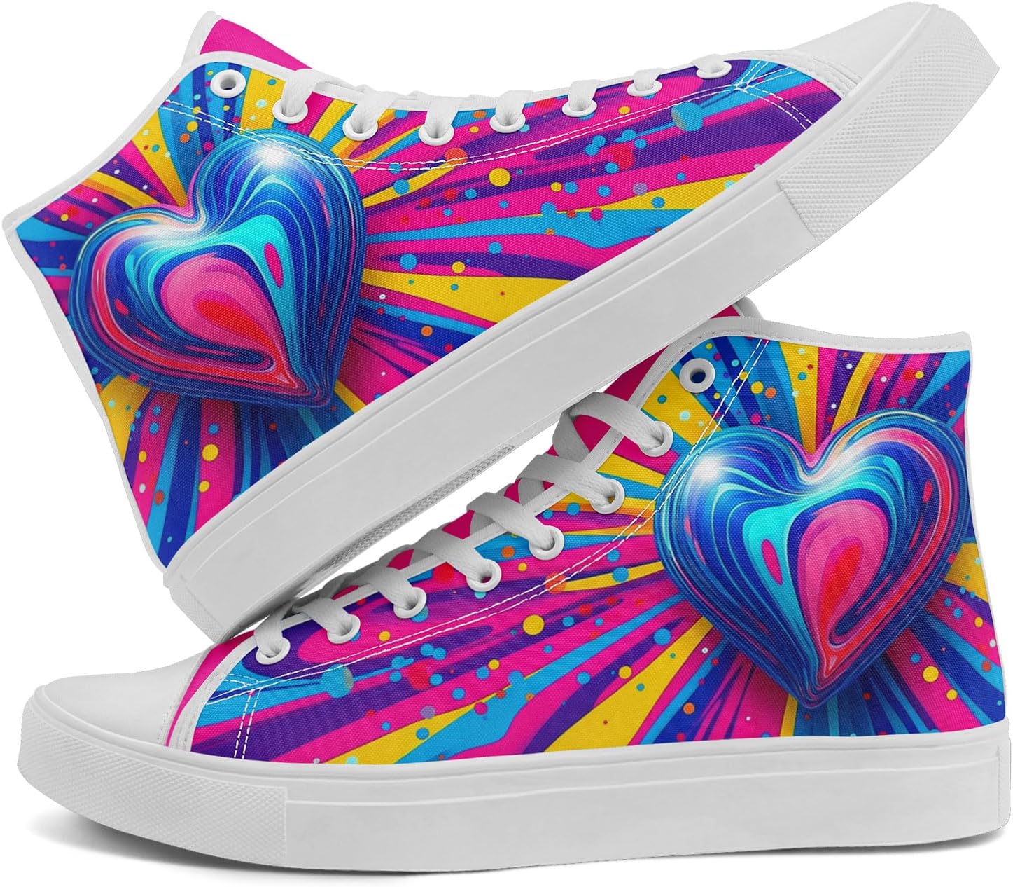 

Романтические высокие кеды на ткани для женщин и мужчин, стильная повседневная обувь ко Дню святого Валентина, унисекс, подарок для пар Awsole, белый/синий/желтый/розовый/голубой