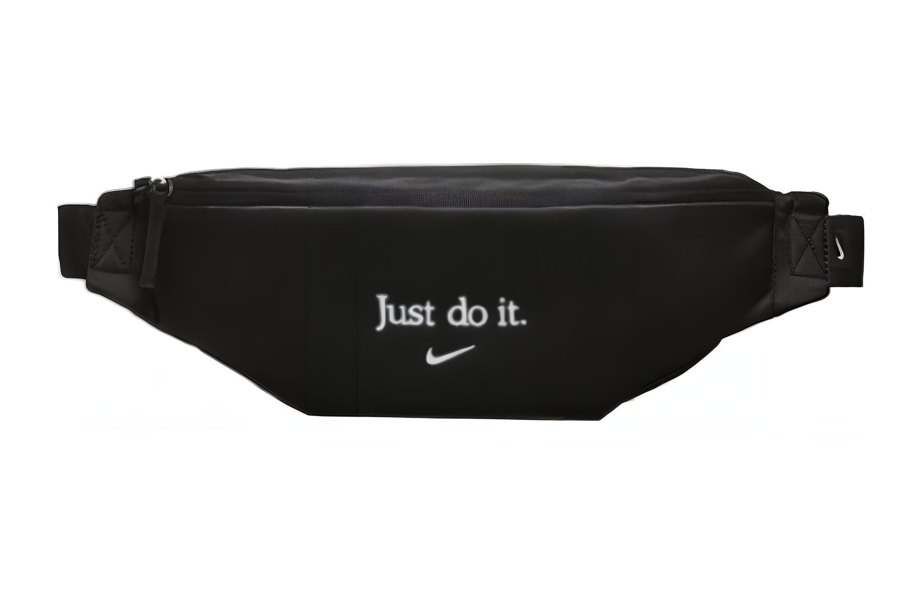 

Нейлоновая поясная сумка унисекс черная с белой вышивкой Nike