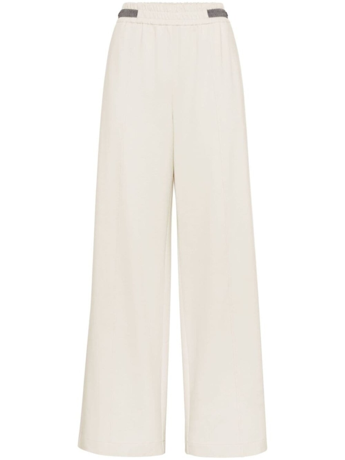 

Brunello Cucinelli широкие брюки с декором Monili, нейтральный цвет