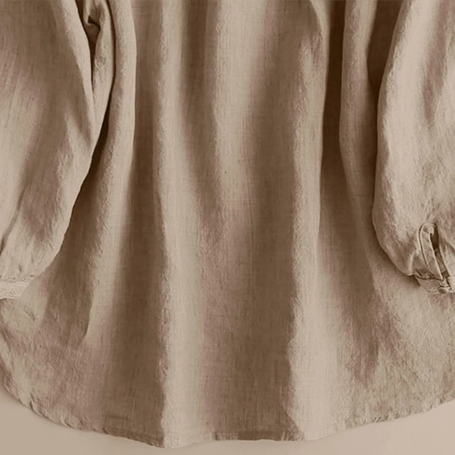 Блуза из льна с хлопком, свободный крой, женская, Khaki — фото 4