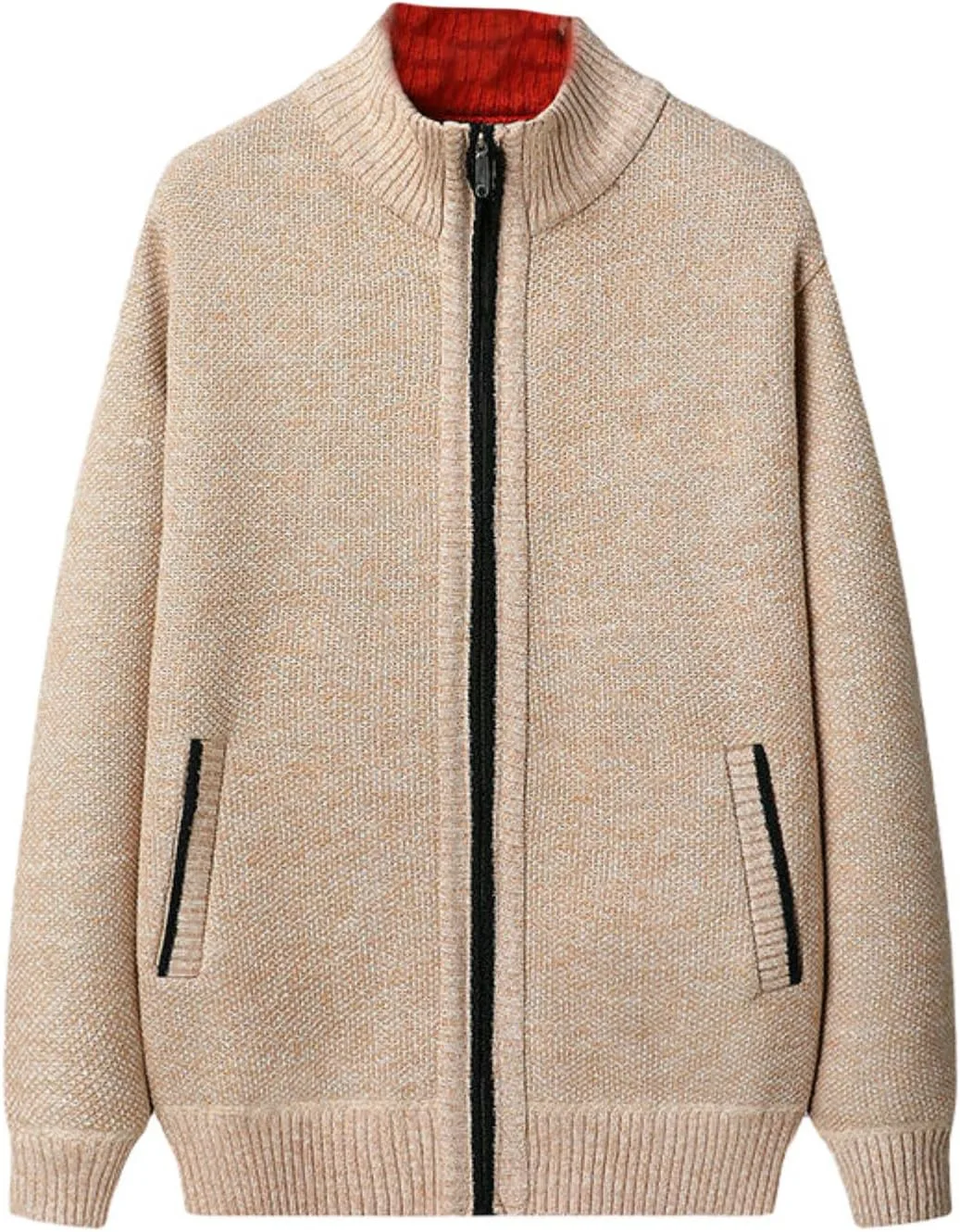 

Мужской кардиган с воротником стойкой на флисе MQMYJSP