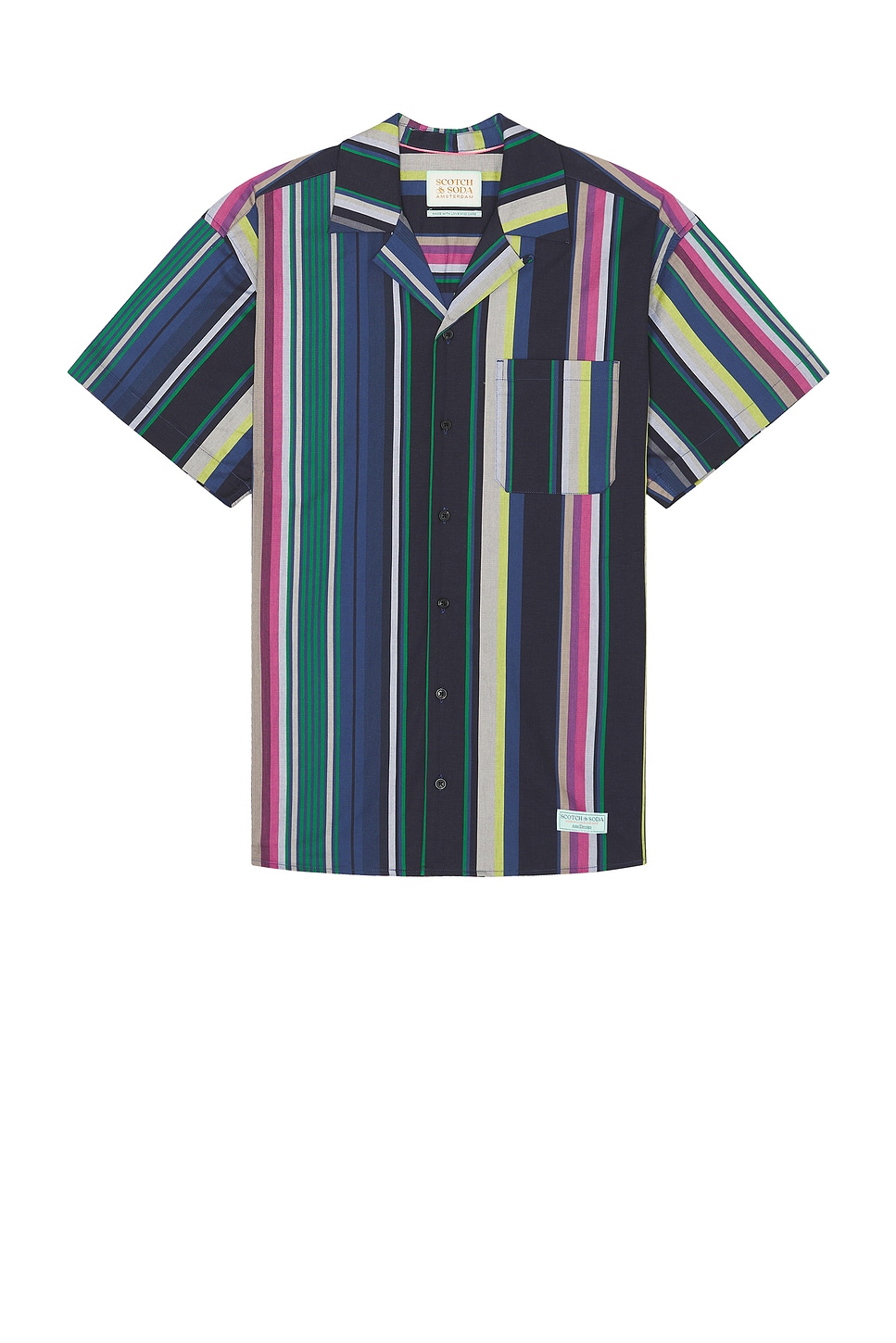 

Рубашка с короткими рукавами в разноцветную полоску Scotch & Soda, черный