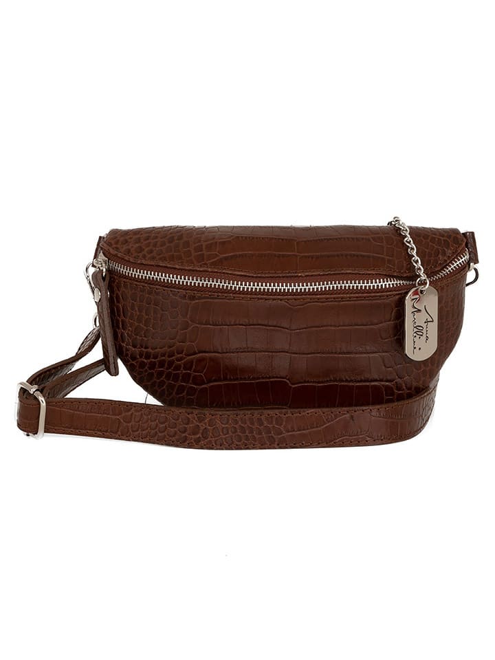 

Кожаная поясная сумка "Azzurra" коричневого цвета - (Ш)21 x (В)13 x (Г)6 см Anna Morellini