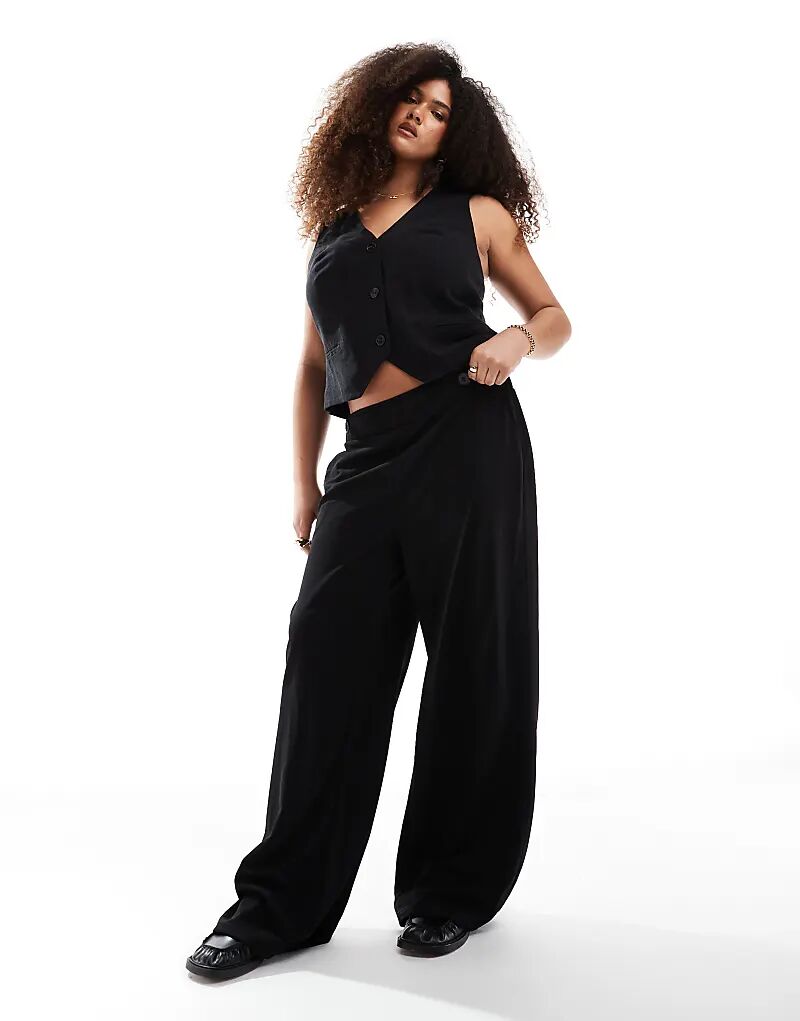 

Эластичные брюки широкого кроя черного цвета Vero Moda