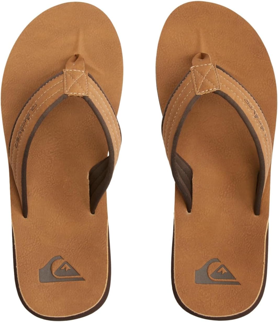 Мужские сандалии Quiksilver Carver из нубука с трехточечным креплением, Tan Pattern 1 — фото 4