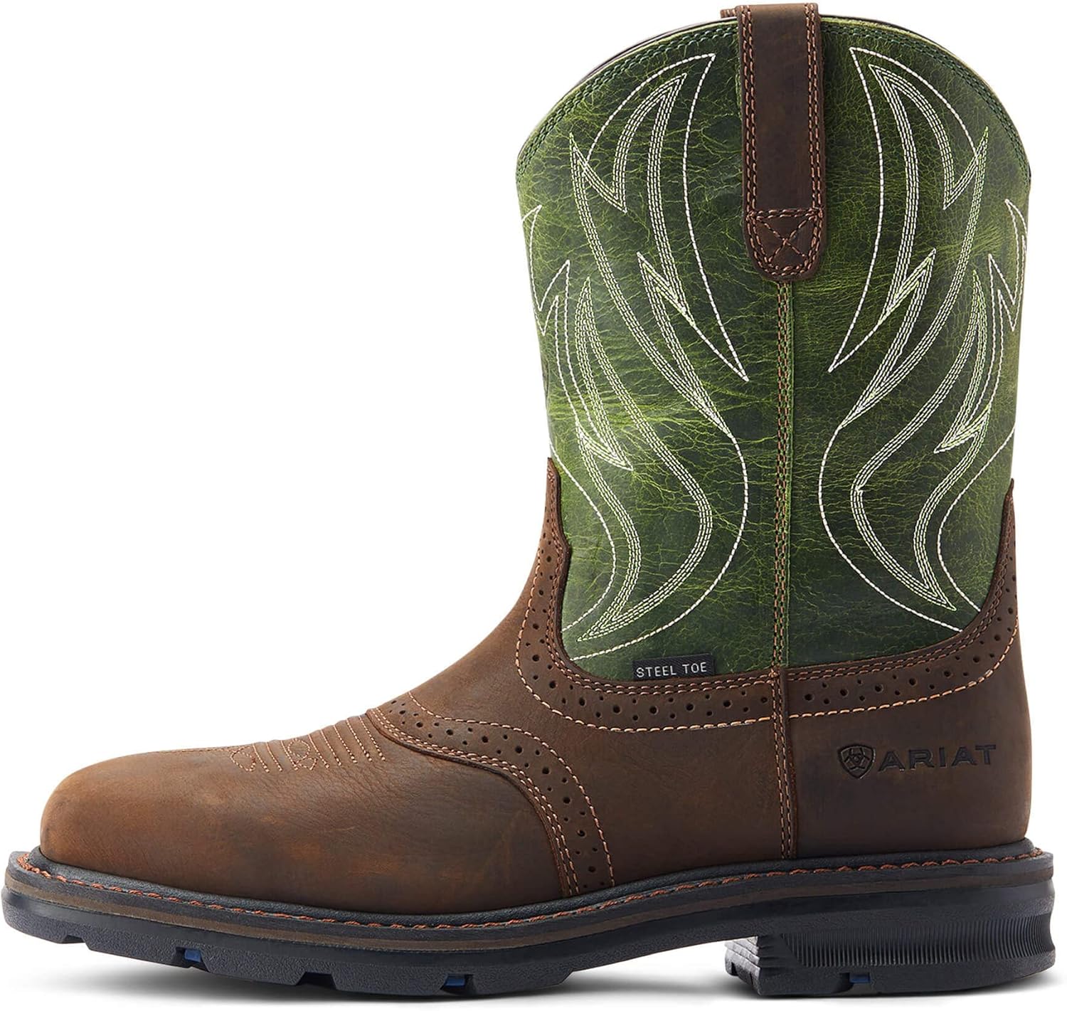Мужские ботинки Ariat Sierra с защитным носком из стали, зеленый/коричневый/темно-коричневый — фото 4