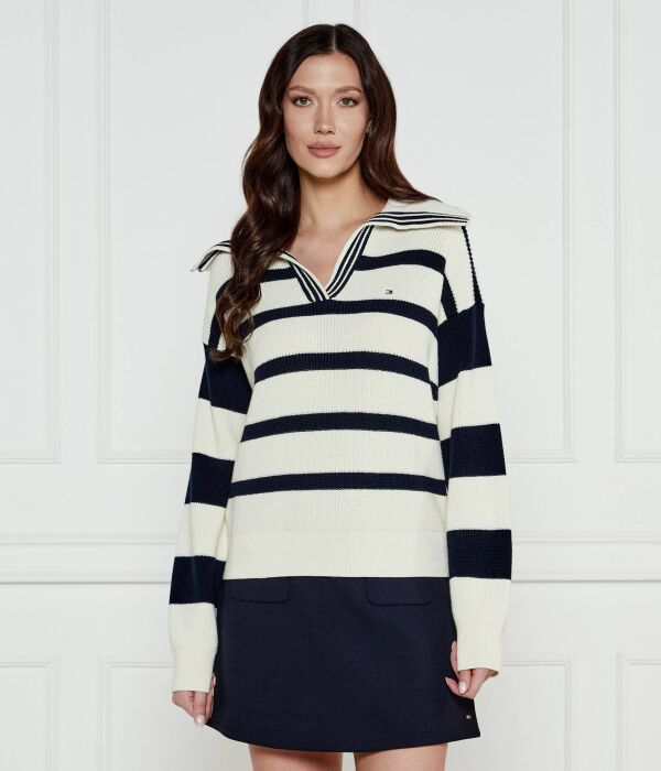 

Свитер женский Tommy Hilfiger в полоску, белый/черный