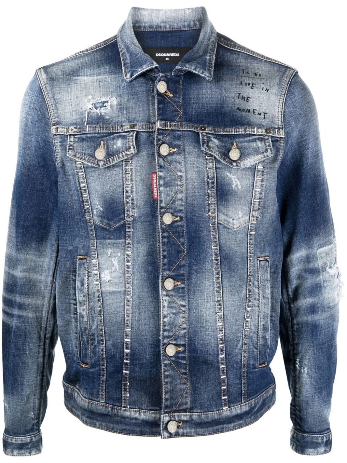 

Dsquared2 джинсовая куртка с эффектом потертости, синий