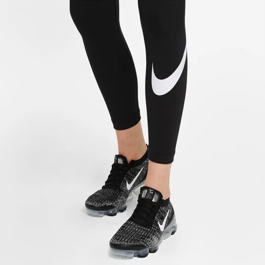 Женские леггинсы NSW Essential со средней посадкой Nike, черно-белый — фото 3