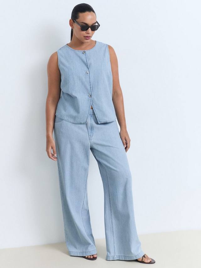 

Вайонет жилет из денима Mango, Open Blue