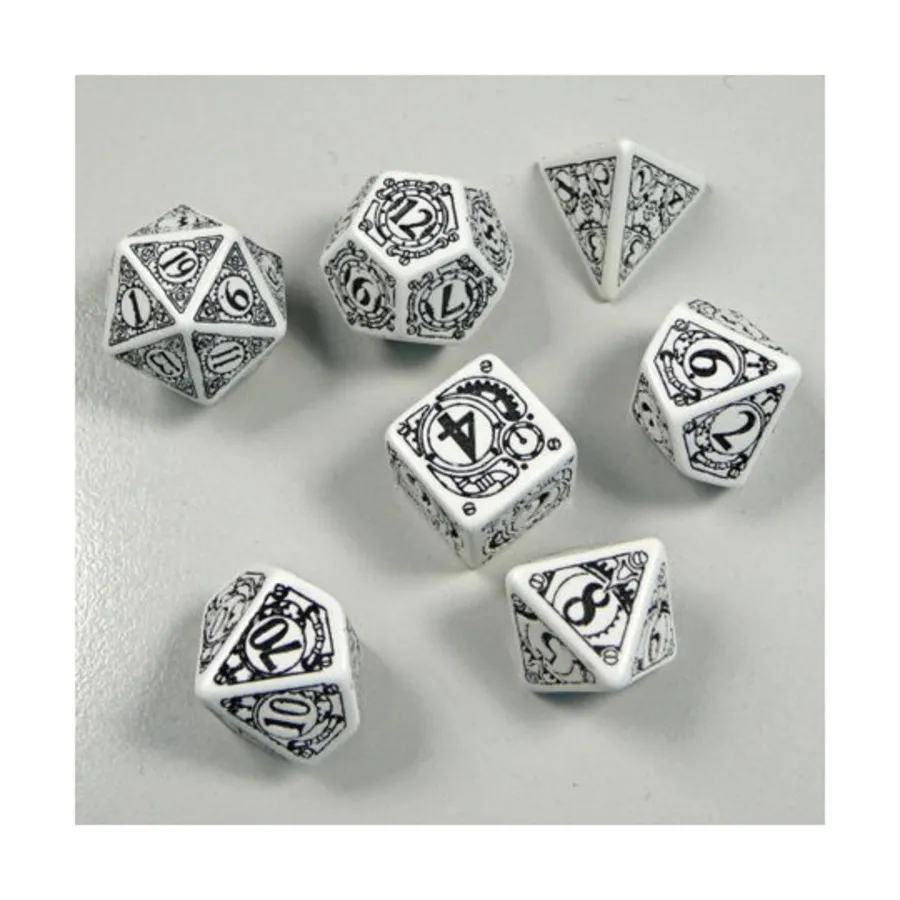 

Полиэфирный комплект Белый с черным (7), Steampunk Dice