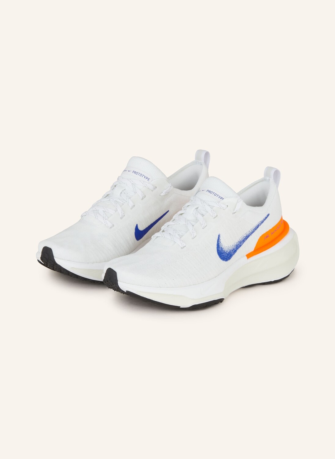

Кроссовки invincible run 3 Nike, белый/неоновый оранжевый/синий