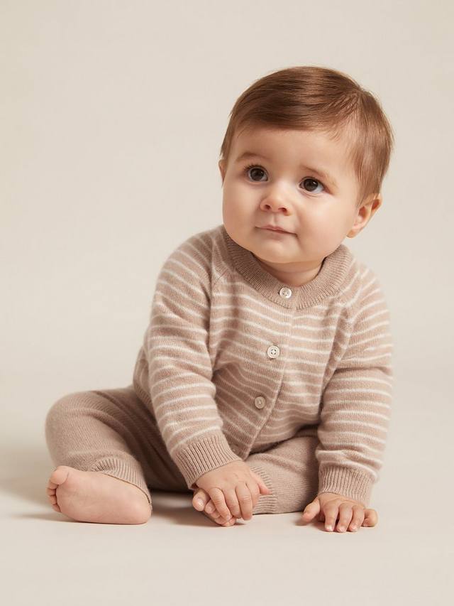 

Детский комплект из кашемира Baby Elshe: кардиган и леггинсы в полоску Reiss, Neutral