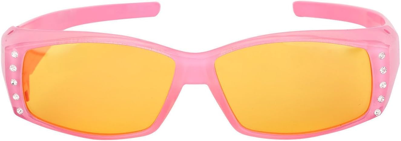 

Легкие поляризованные солнцезащитные очки для женщин — надеваются поверх очков с диоптриями, имеют линзы для вождения в темное время суток и украшены стразами Mass Vision, Glacier Pink