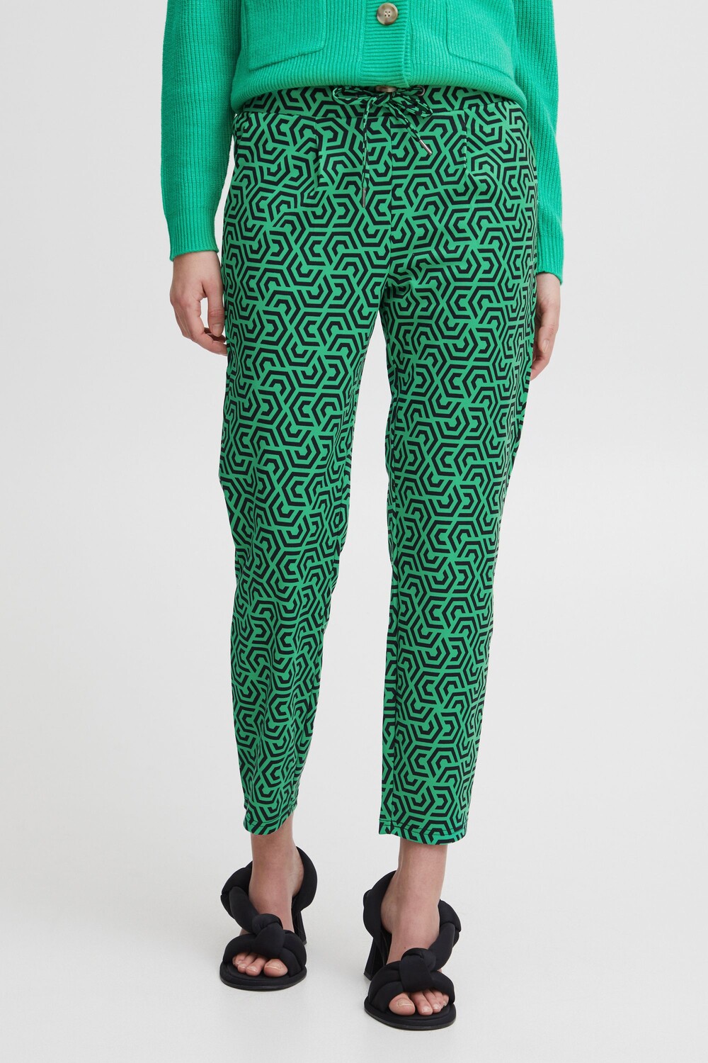 

Брюки b.young Stoffhose BYRIZETTA AOP PANTS 20812836, зеленый